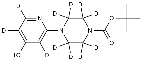 tert-butyl 4-(4-hydroxypyridin-2-yl-3,5,6-d3)piperazine-1-carboxylate-2,2,3,3,5,5,6,6-d8 Struktur