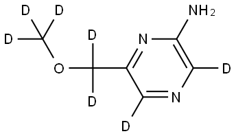 6-((methoxy-d3)methyl-d2)pyrazin-3,5-d2-2-amine Struktur