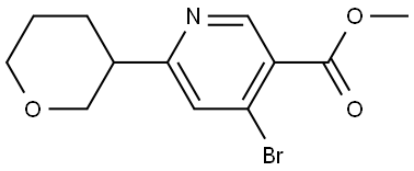 methyl 4-bromo-6-(tetrahydro-2H-pyran-3-yl)nicotinate Struktur