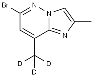 6-bromo-2-methyl-8-(methyl-d3)imidazo[1,2-b]pyridazine Struktur