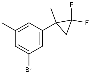 1-bromo-3-(2,2-difluoro-1-methylcyclopropyl)-5-methylbenzene Struktur