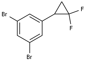 1,3-dibromo-5-(2,2-difluorocyclopropyl)benzene Struktur