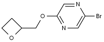 2-bromo-5-(oxetan-2-ylmethoxy)pyrazine Struktur