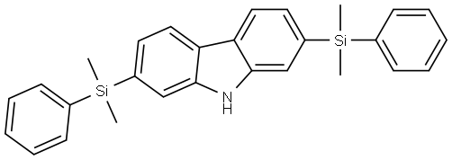 2,7-Bis(dimethylphenylsilyl)-9H-carbazole Struktur