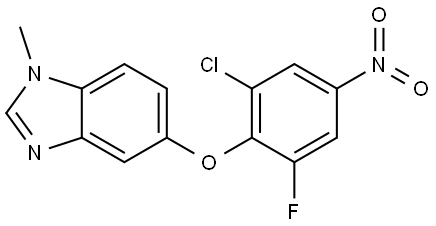 5-(2-chloro-6-fluoro-4-nitrophenoxy)-1-methyl-1H-benzo[d]imidazole Struktur