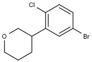 3-(5-bromo-2-chlorophenyl)tetrahydro-2H-pyran Struktur