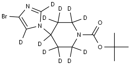 tert-butyl 4-(4-bromo-1H-imidazol-1-yl-2,5-d2)piperidine-1-carboxylate-2,2,3,3,4,5,5,6,6-d9 Struktur