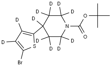 tert-butyl 4-(5-bromothiophen-2-yl-3,4-d2)piperidine-1-carboxylate-2,2,3,3,4,5,5,6,6-d9 Struktur