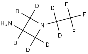 1-(2,2,2-trifluoroethyl-1,1-d2)azetidin-2,2,3,4,4-d5-3-amine Struktur