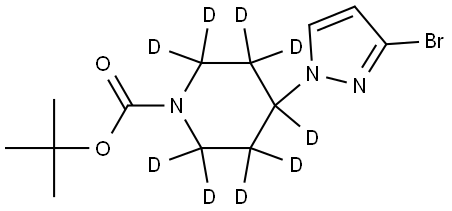 tert-butyl 4-(3-bromo-1H-pyrazol-1-yl)piperidine-1-carboxylate-2,2,3,3,4,5,5,6,6-d9 Struktur