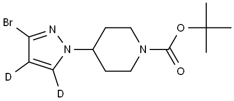 tert-butyl 4-(3-bromo-1H-pyrazol-1-yl-4,5-d2)piperidine-1-carboxylate Struktur