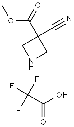 3-Azetidinecarboxylic acid, 3-cyano-, methyl ester, 2,2,2-trifluoroacetate (1:1) Struktur