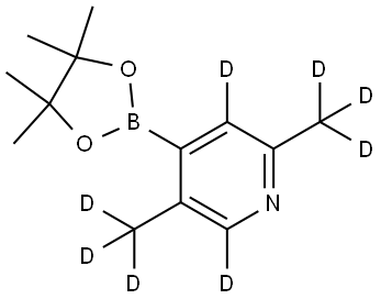 2,5-bis(methyl-d3)-4-(4,4,5,5-tetramethyl-1,3,2-dioxaborolan-2-yl)pyridine-3,6-d2 Struktur