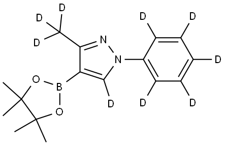 3-(methyl-d3)-1-(phenyl-d5)-4-(4,4,5,5-tetramethyl-1,3,2-dioxaborolan-2-yl)-1H-pyrazole-5-d Struktur