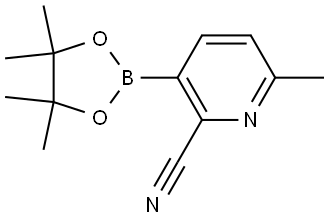 6-methyl-3-(4,4,5,5-tetramethyl-1,3,2-dioxaborolan-2-yl)picolinonitrile Struktur