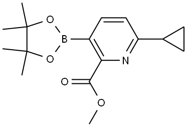 methyl 6-cyclopropyl-3-(4,4,5,5-tetramethyl-1,3,2-dioxaborolan-2-yl)picolinate Struktur