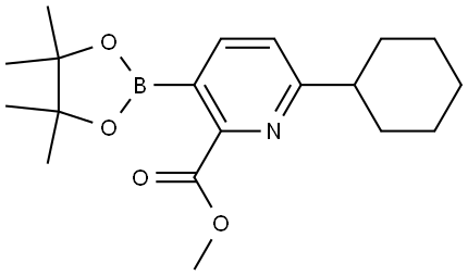 methyl 6-cyclohexyl-3-(4,4,5,5-tetramethyl-1,3,2-dioxaborolan-2-yl)picolinate Struktur