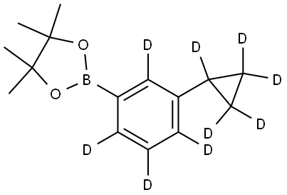 2-(3-(cyclopropyl-d5)phenyl-2,4,5,6-d4)-4,4,5,5-tetramethyl-1,3,2-dioxaborolane Struktur