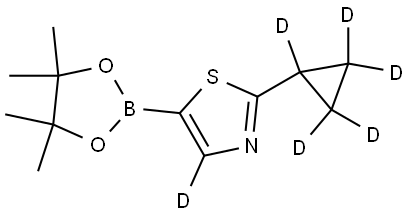 2-(cyclopropyl-d5)-5-(4,4,5,5-tetramethyl-1,3,2-dioxaborolan-2-yl)thiazole-4-d Struktur