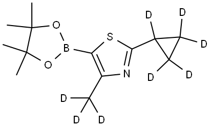 2-(cyclopropyl-d5)-4-(methyl-d3)-5-(4,4,5,5-tetramethyl-1,3,2-dioxaborolan-2-yl)thiazole Struktur