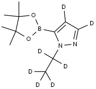 1-(ethyl-d5)-5-(4,4,5,5-tetramethyl-1,3,2-dioxaborolan-2-yl)-1H-pyrazole-3,4-d2 Struktur