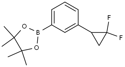 2-(3-(2,2-difluorocyclopropyl)phenyl)-4,4,5,5-tetramethyl-1,3,2-dioxaborolane Struktur