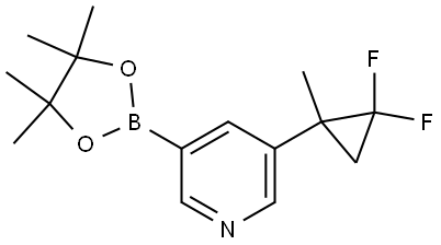 3-(2,2-difluoro-1-methylcyclopropyl)-5-(4,4,5,5-tetramethyl-1,3,2-dioxaborolan-2-yl)pyridine Struktur