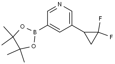 3-(2,2-difluorocyclopropyl)-5-(4,4,5,5-tetramethyl-1,3,2-dioxaborolan-2-yl)pyridine Struktur