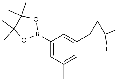 2-(3-(2,2-difluorocyclopropyl)-5-methylphenyl)-4,4,5,5-tetramethyl-1,3,2-dioxaborolane Struktur