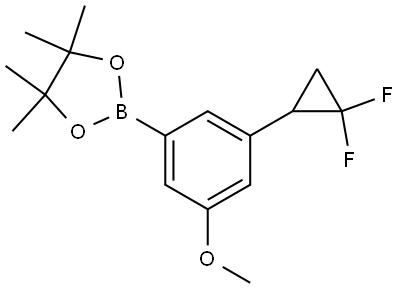 2-(3-(2,2-difluorocyclopropyl)-5-methoxyphenyl)-4,4,5,5-tetramethyl-1,3,2-dioxaborolane Struktur