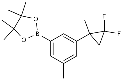 2-(3-(2,2-difluoro-1-methylcyclopropyl)-5-methylphenyl)-4,4,5,5-tetramethyl-1,3,2-dioxaborolane Struktur