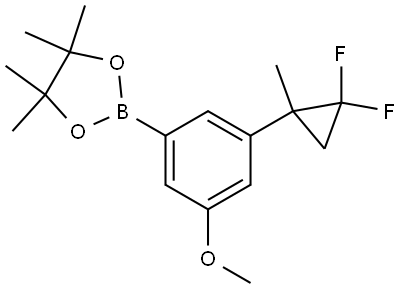 2-(3-(2,2-difluoro-1-methylcyclopropyl)-5-methoxyphenyl)-4,4,5,5-tetramethyl-1,3,2-dioxaborolane Struktur