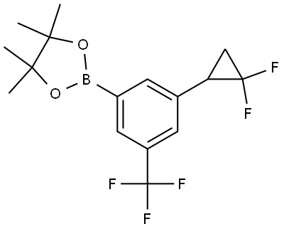 2-(3-(2,2-difluorocyclopropyl)-5-(trifluoromethyl)phenyl)-4,4,5,5-tetramethyl-1,3,2-dioxaborolane Struktur