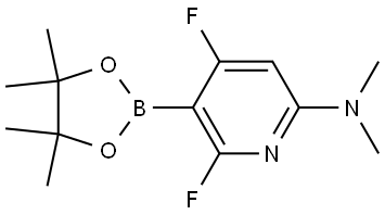 4,6-difluoro-N,N-dimethyl-5-(4,4,5,5-tetramethyl-1,3,2-dioxaborolan-2-yl)pyridin-2-amine Struktur