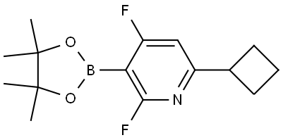 6-cyclobutyl-2,4-difluoro-3-(4,4,5,5-tetramethyl-1,3,2-dioxaborolan-2-yl)pyridine Struktur