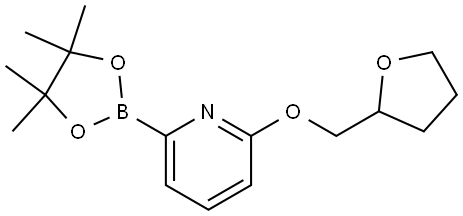 2-((tetrahydrofuran-2-yl)methoxy)-6-(4,4,5,5-tetramethyl-1,3,2-dioxaborolan-2-yl)pyridine Struktur