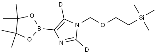 4-(4,4,5,5-tetramethyl-1,3,2-dioxaborolan-2-yl)-1-((2-(trimethylsilyl)ethoxy)methyl)-1H-imidazole-2,5-d2 Struktur