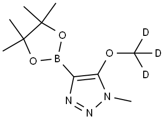 5-(methoxy-d3)-1-methyl-4-(4,4,5,5-tetramethyl-1,3,2-dioxaborolan-2-yl)-1H-1,2,3-triazole Struktur