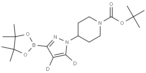 tert-butyl 4-(3-(4,4,5,5-tetramethyl-1,3,2-dioxaborolan-2-yl)-1H-pyrazol-1-yl-4,5-d2)piperidine-1-carboxylate Struktur