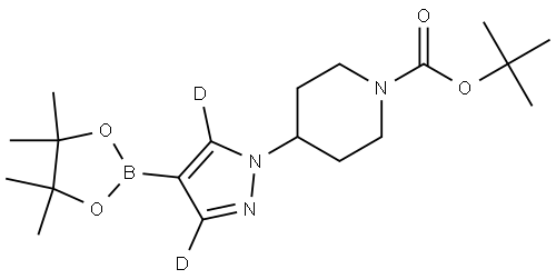 tert-butyl 4-(4-(4,4,5,5-tetramethyl-1,3,2-dioxaborolan-2-yl)-1H-pyrazol-1-yl-3,5-d2)piperidine-1-carboxylate Struktur