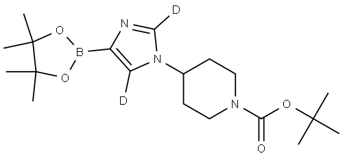 tert-butyl 4-(4-(4,4,5,5-tetramethyl-1,3,2-dioxaborolan-2-yl)-1H-imidazol-1-yl-2,5-d2)piperidine-1-carboxylate Struktur