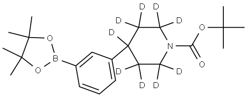 tert-butyl 4-(3-(4,4,5,5-tetramethyl-1,3,2-dioxaborolan-2-yl)phenyl)piperidine-1-carboxylate-2,2,3,3,4,5,5,6,6-d9 Struktur