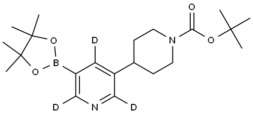 tert-butyl 4-(5-(4,4,5,5-tetramethyl-1,3,2-dioxaborolan-2-yl)pyridin-3-yl-2,4,6-d3)piperidine-1-carboxylate Struktur