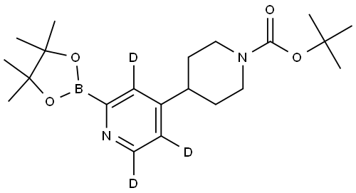 tert-butyl 4-(2-(4,4,5,5-tetramethyl-1,3,2-dioxaborolan-2-yl)pyridin-4-yl-3,5,6-d3)piperidine-1-carboxylate Struktur