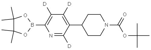 tert-butyl 4-(6-(4,4,5,5-tetramethyl-1,3,2-dioxaborolan-2-yl)pyridin-3-yl-2,4,5-d3)piperidine-1-carboxylate Struktur