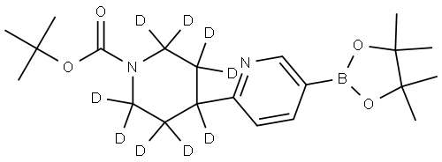 tert-butyl 4-(5-(4,4,5,5-tetramethyl-1,3,2-dioxaborolan-2-yl)pyridin-2-yl)piperidine-1-carboxylate-2,2,3,3,4,5,5,6,6-d9 Struktur