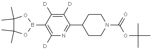 tert-butyl 4-(5-(4,4,5,5-tetramethyl-1,3,2-dioxaborolan-2-yl)pyridin-2-yl-3,4,6-d3)piperidine-1-carboxylate Struktur