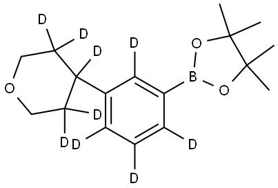 4,4,5,5-tetramethyl-2-(3-(tetrahydro-2H-pyran-4-yl-3,3,4,5,5-d5)phenyl-2,4,5,6-d4)-1,3,2-dioxaborolane Struktur