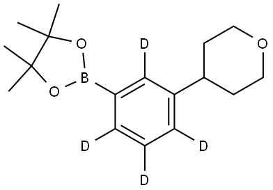 4,4,5,5-tetramethyl-2-(3-(tetrahydro-2H-pyran-4-yl)phenyl-2,4,5,6-d4)-1,3,2-dioxaborolane Struktur