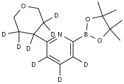 2-(tetrahydro-2H-pyran-4-yl-3,3,4,5,5-d5)-6-(4,4,5,5-tetramethyl-1,3,2-dioxaborolan-2-yl)pyridine-3,4,5-d3 Struktur